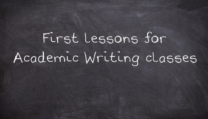 First lessons for Academic Writing classes