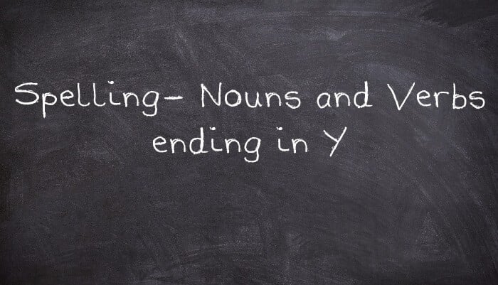 Spelling- Nouns and Verbs ending in Y