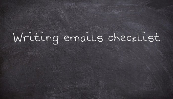 Writing emails checklist