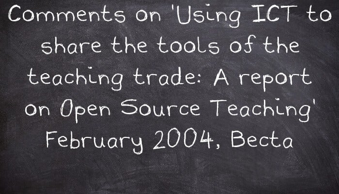 BECTA's Open Source Teaching