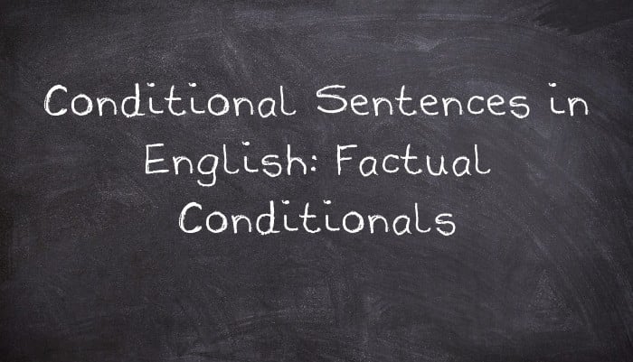 Conditional Sentences in English: Factual Conditionals